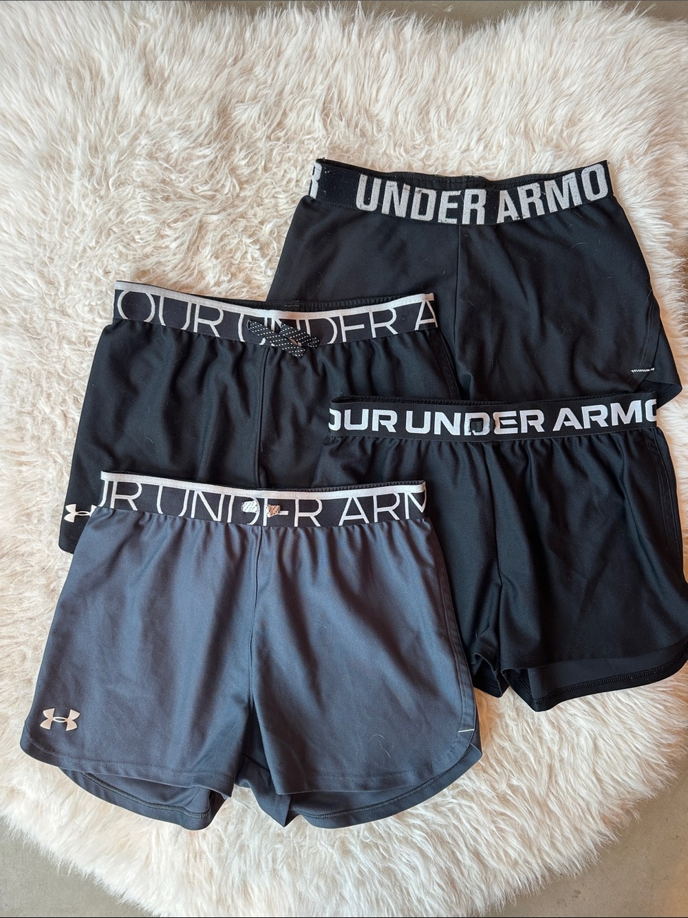 Under Armour Women's Black & Charcoal Athletic Shorts Bundle